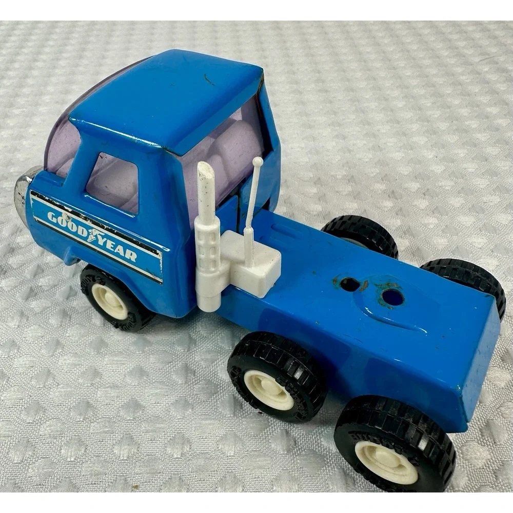 Vintage 1958 Buddy L Japan Diecast Goodyear Truck, Van & Coca-Cola Forklift 3Lot